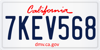 CA license plate 7KEV568