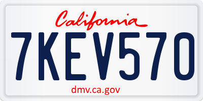 CA license plate 7KEV570