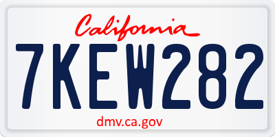 CA license plate 7KEW282