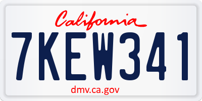 CA license plate 7KEW341