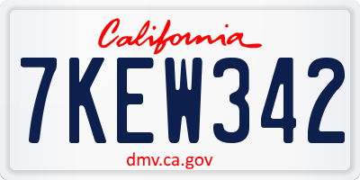 CA license plate 7KEW342
