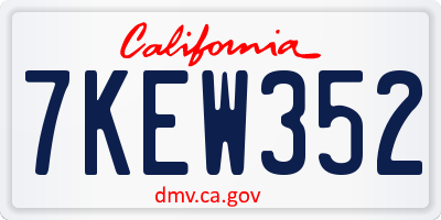 CA license plate 7KEW352