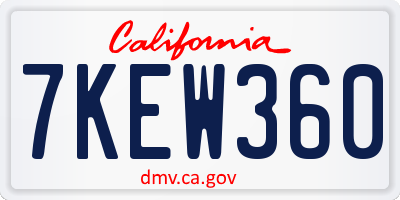 CA license plate 7KEW360