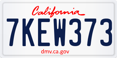 CA license plate 7KEW373