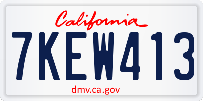 CA license plate 7KEW413