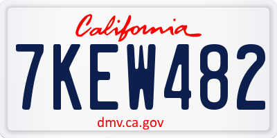 CA license plate 7KEW482
