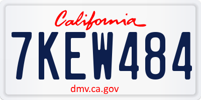CA license plate 7KEW484