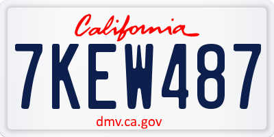 CA license plate 7KEW487