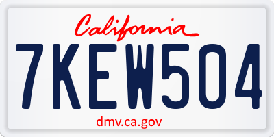 CA license plate 7KEW504