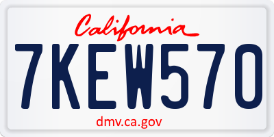 CA license plate 7KEW570