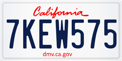 CA license plate 7KEW575