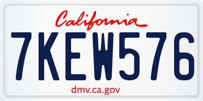 CA license plate 7KEW576