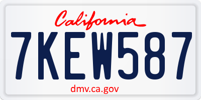 CA license plate 7KEW587