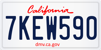 CA license plate 7KEW590