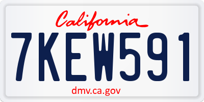 CA license plate 7KEW591