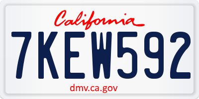 CA license plate 7KEW592