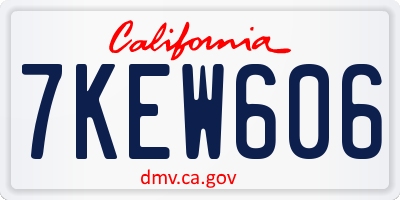 CA license plate 7KEW606