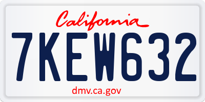 CA license plate 7KEW632