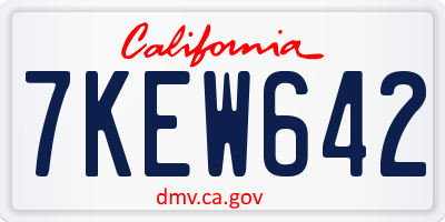 CA license plate 7KEW642