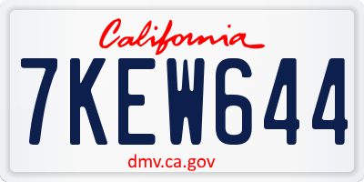 CA license plate 7KEW644