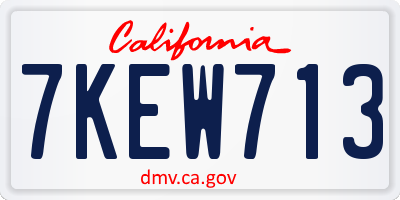 CA license plate 7KEW713