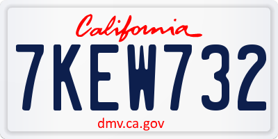 CA license plate 7KEW732