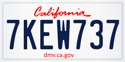 CA license plate 7KEW737