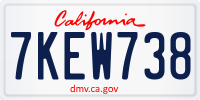CA license plate 7KEW738