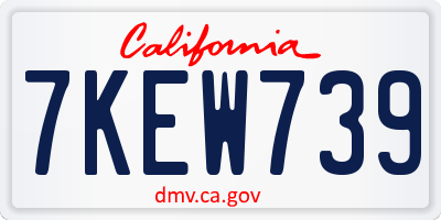 CA license plate 7KEW739