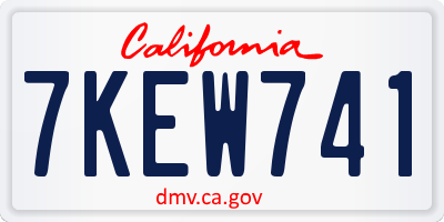 CA license plate 7KEW741