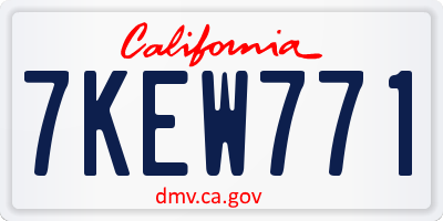 CA license plate 7KEW771