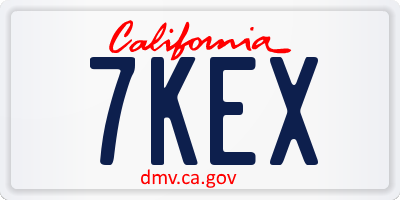 CA license plate 7KEX