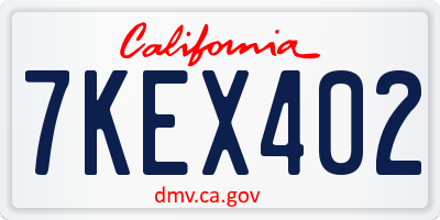 CA license plate 7KEX402