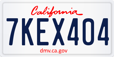 CA license plate 7KEX404