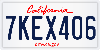 CA license plate 7KEX406