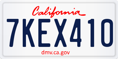 CA license plate 7KEX410