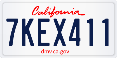 CA license plate 7KEX411