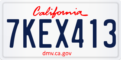 CA license plate 7KEX413
