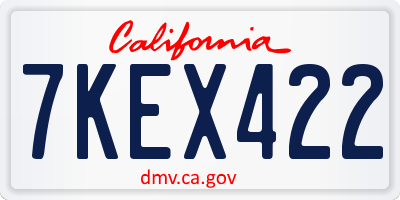 CA license plate 7KEX422