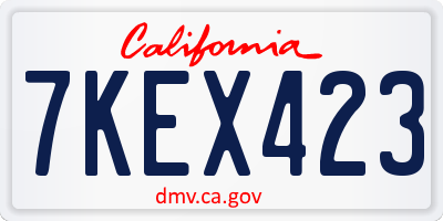 CA license plate 7KEX423