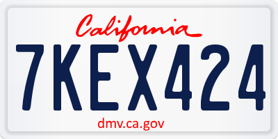 CA license plate 7KEX424
