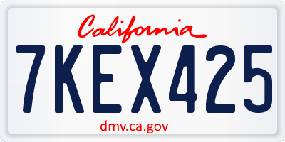 CA license plate 7KEX425