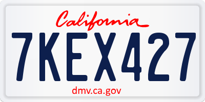 CA license plate 7KEX427