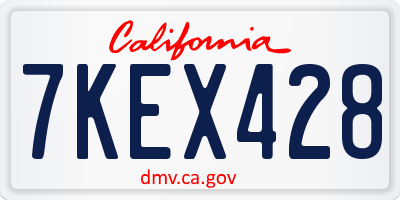 CA license plate 7KEX428