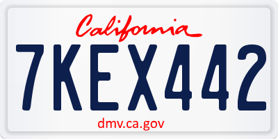 CA license plate 7KEX442