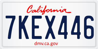 CA license plate 7KEX446