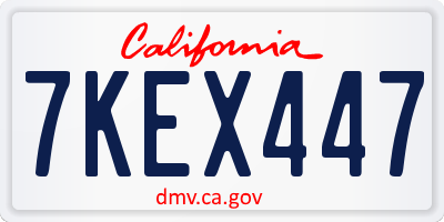 CA license plate 7KEX447