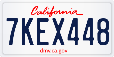 CA license plate 7KEX448