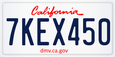 CA license plate 7KEX450