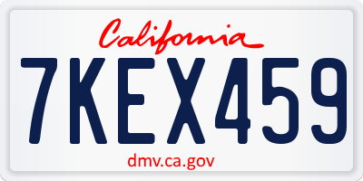 CA license plate 7KEX459